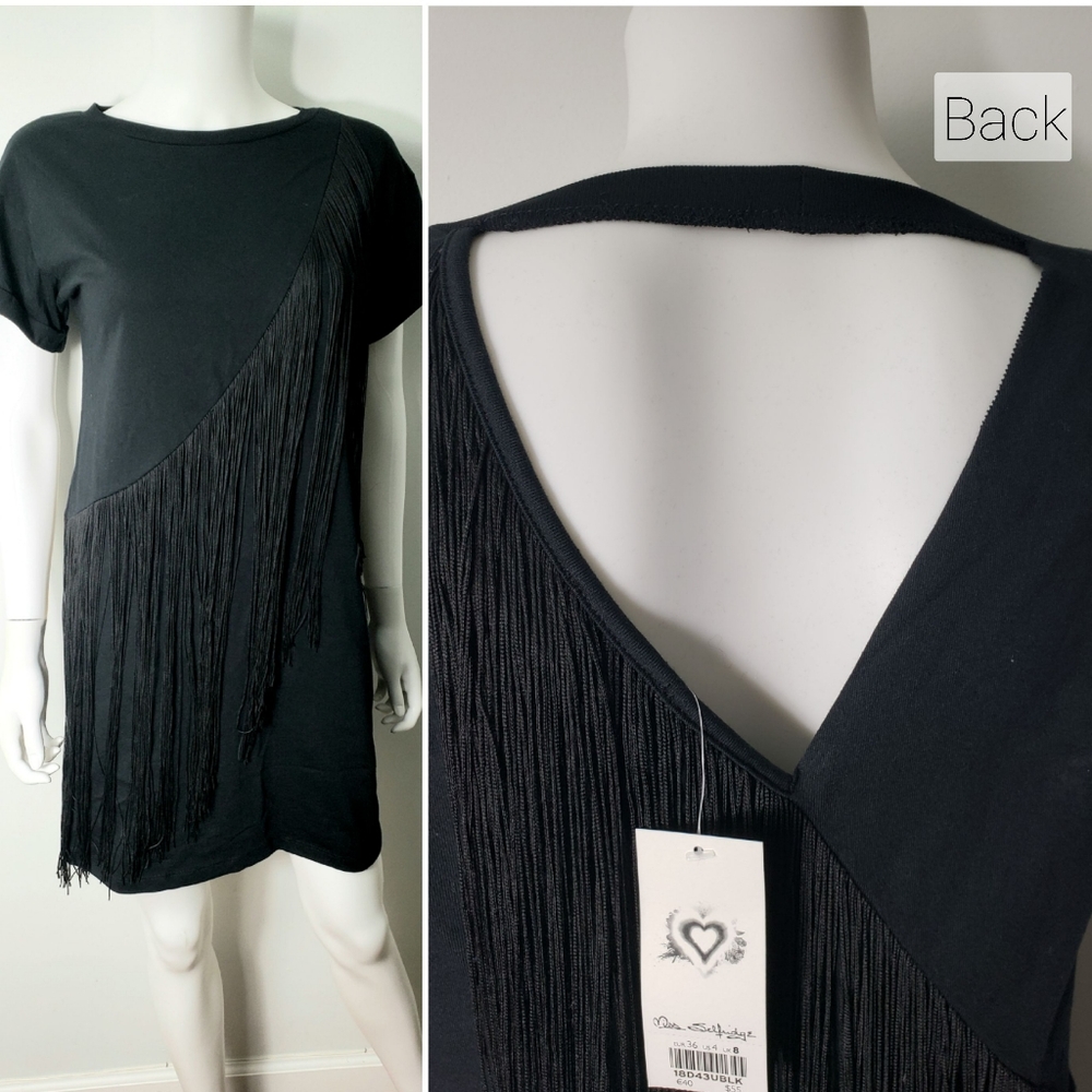 NEW Cut-out Fringe T-Shirt Dress
